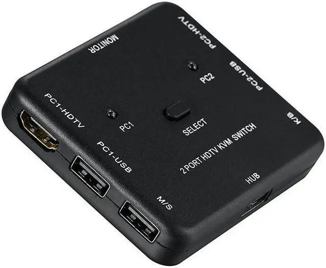 Alt view image 4 of 6 - 4K x 2K 3D HDMI-compatible KVM USB 2.0 Keyboard Mouse Printer Monitor Host HDTV PC MonitorSharing Switcher Box USB Splitter