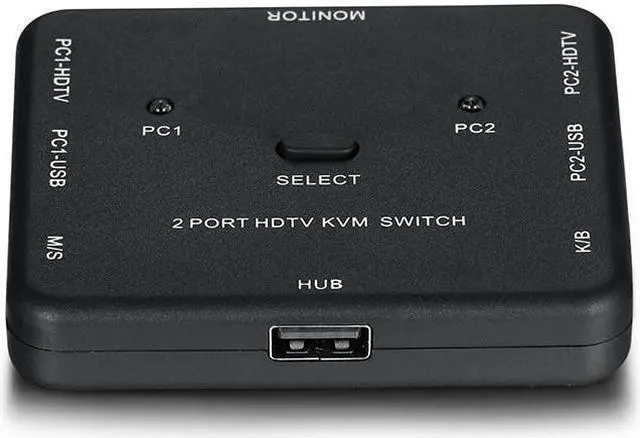 Alt view image 2 of 6 - 4K x 2K 3D HDMI-compatible KVM USB 2.0 Keyboard Mouse Printer Monitor Host HDTV PC MonitorSharing Switcher Box USB Splitter