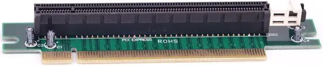 Alt view image 2 of 5 - PCIE 16x To 16x slots Extension Riser card 90 degree PCI express Male to Female Port Protecter adapter
