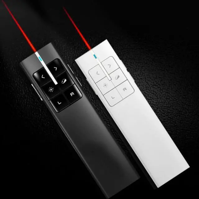 Alt view image 2 of 7 - Rechargeable Wireless Presenter Laser Pointer Air Mouse Presenter 2.4GHz PPT USB Remote Control for Multi Media Devices--White