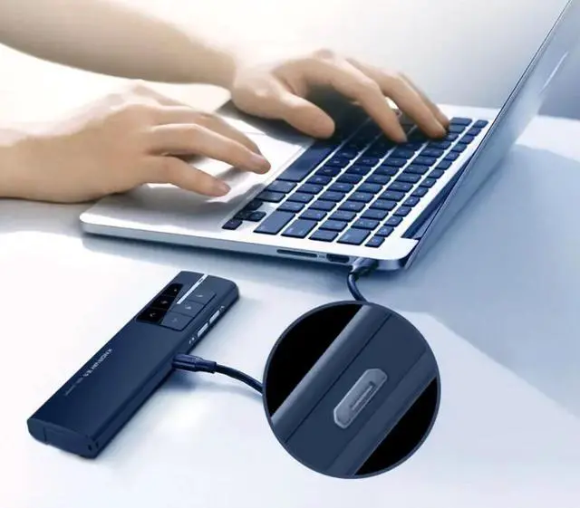 Alt view image 5 of 7 - Rechargeable Wireless Presenter Laser Pointer Air Mouse Presenter 2.4GHz PPT USB Remote Control for Multi Media Devices--White