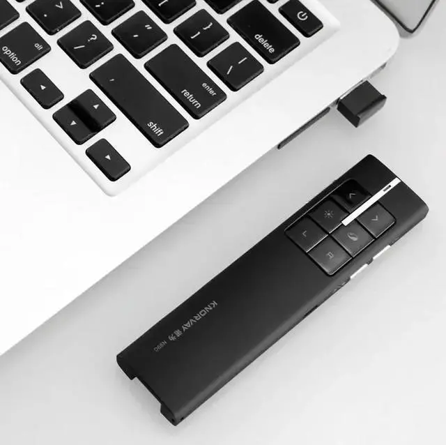 Alt view image 7 of 7 - Rechargeable Wireless Presenter Laser Pointer Air Mouse Presenter 2.4GHz PPT USB Remote Control for Multi Media Devices--White