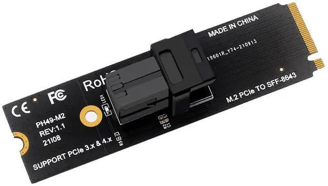Main image of Amify M-Key NVMe M.2 to SFF-8643 Adapter Expansion Card, MiniSAS to NVMe PCIe 4.0 Card for U.2 (SFF-8639) NVMe SSD - Support Intel 750 SSD