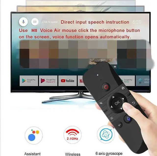 Alt view image 3 of 6 - M8 Voice Remote control Air Mouse 2.4G Mini Wireless Keyboard IR learning Gyro Sensing Lithium Battery For Android TV Box X96