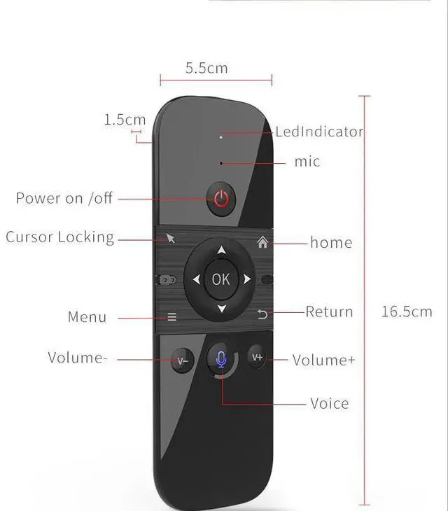 Alt view image 5 of 6 - M8 Voice Remote control Air Mouse 2.4G Mini Wireless Keyboard IR learning Gyro Sensing Lithium Battery For Android TV Box X96