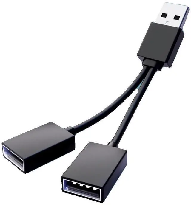 Main image of USB Splitter Y Cable, USB 2.0 1 Male to 2 Female Splitter Hub Power Cord Extension Adapter Cable for PC/Car/Laptop/U Disk, etc