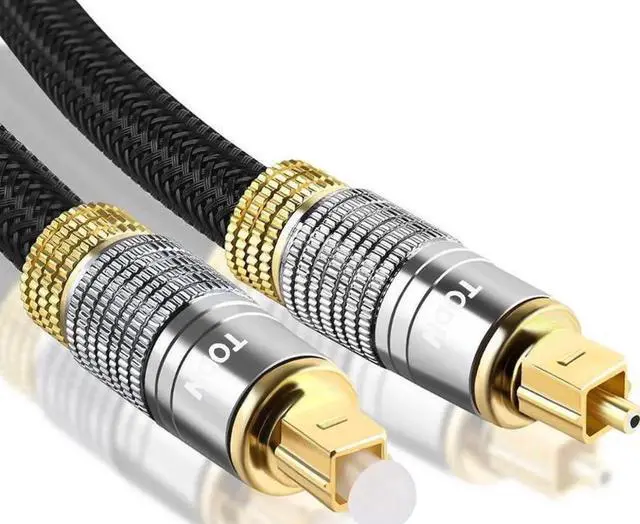 Alt view image 2 of 7 - Digital Optical Audio Cable 3.3ft / 1M, Slim Braided Digital Optical Cord, Toslink Cable, Toslink Coaxial SPDIF Dolby 7.1 Soundbar 5.1 Fiber Cable for HI-FI Sound Bar Home Theater PS4 Xbox