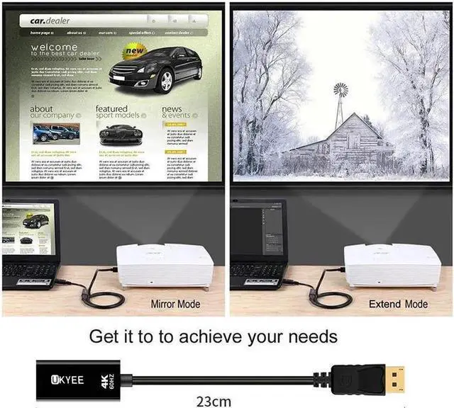 Alt view image 3 of 5 - DisplayPort to HDMI 4K@60K Gold-Plated DP Display Port to HDMI Adapter Male to Female Compatible DP to HDMI M/F Convertor