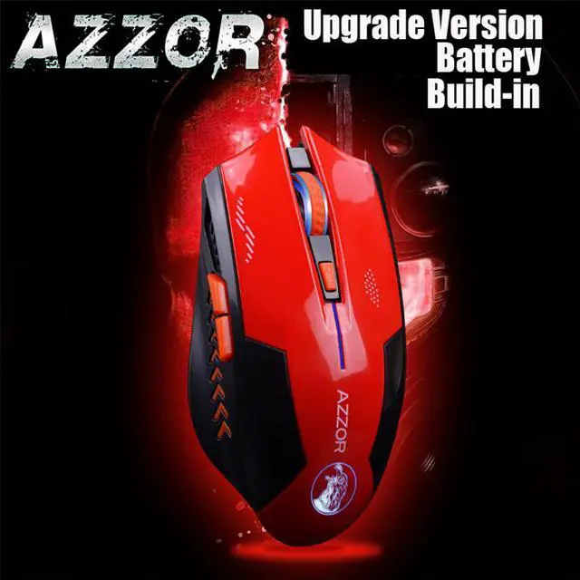 Main image of AZZOR Rechargeable Wireless Mouse Mute Butto Gaming Mice 2400 DPI 2.4G FPS Gamer Lithium Battery Build-in For PC Laptop Computer