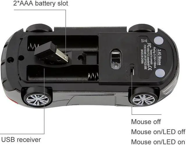 Alt view image 3 of 5 - Optical Wireless Mouse Mause 2.4G Receiver Super Sports Car Gaming Mouse Gamer for PC Laptop Computer Mice