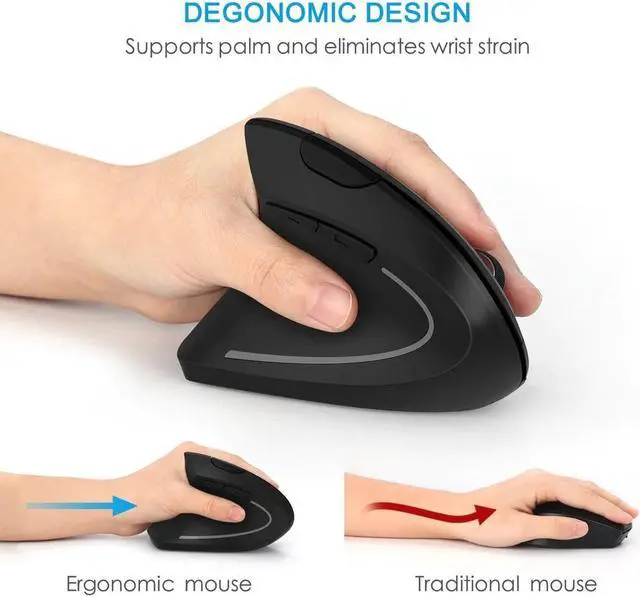 Alt view image 2 of 5 - Ergonomic Vertical Mouse Wireless Right/Left Hand Computer Gaming Mice 5D USB Optical Mouse Gamer Mause For Laptop PC Game