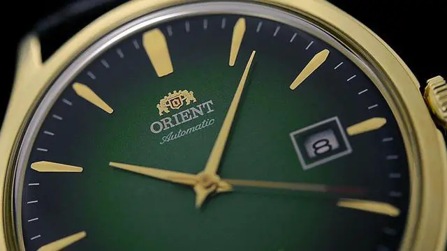 Alt view image 6 of 17 - Orient Bambino Version 4 FAC08002F0 Green Dial Gold-Tone Case Classic Watch