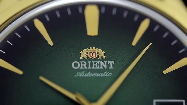 Alt view image 3 of 17 - Orient Bambino Version 4 FAC08002F0 Green Dial Gold-Tone Case Classic Watch