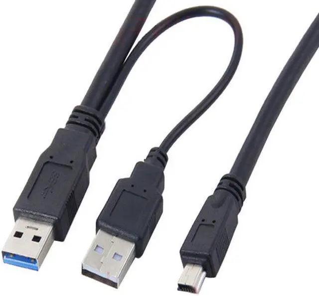Alt view image 5 of 6 - USB 3.0 Type A With USB Power Supply To Mini 10Pin 10 Pin Cable Y Splitter 2 in1 USB3.0 Data Cable For HDD 60cm
