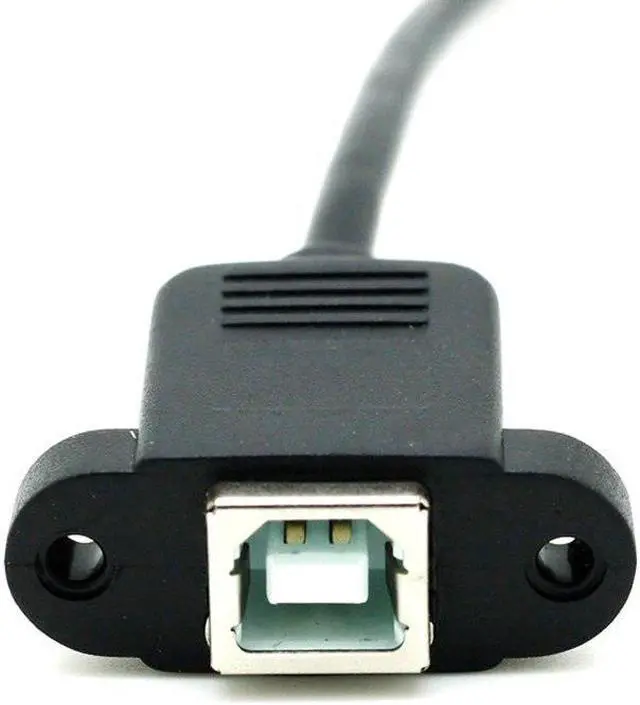 Alt view image 5 of 6 - USB 2.0 Elbow B Male to Female Cable USB Type B Wire Socket Printer Panel Mount Extension Cable Screw Hole Connector 50cm 100cm
