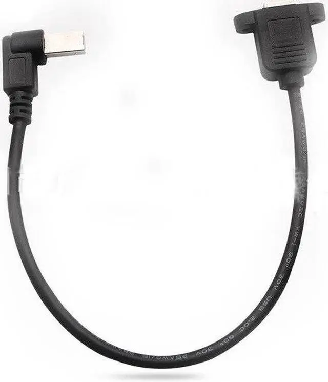 Alt view image 4 of 6 - USB 2.0 Elbow B Male to Female Cable USB Type B Wire Socket Printer Panel Mount Extension Cable Screw Hole Connector 50cm 100cm
