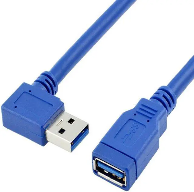 Alt view image 3 of 5 - 30CM USB 3.0 Right Angle and Left Angle Male to USB 3.0 Female Extension Cable USB Extension Cable