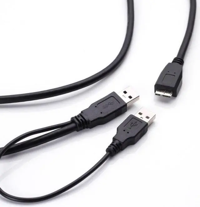 Alt view image 4 of 6 - High Speed USB 3.0 Dual A Male to Micro B Y Extension Cord Cable Move Hard Disk HDD Data Cable For PC Laptop