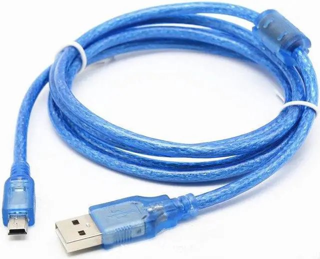 Alt view image 3 of 5 - Blue Short USB 2.0 A Male to Mini 5 Pin B Data Charging Cable Cord Adapter NEW 0.3m,1m,1.5m,3m,5m