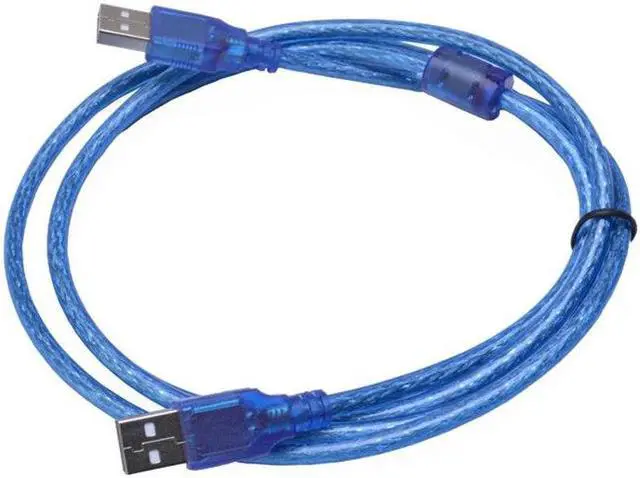 Alt view image 6 of 6 - USB Type A Male to Male Braided Blue Shielding USB Adapter Extension Data Transfer Cable Cord Wire above 1.5m with Magnetic Ring