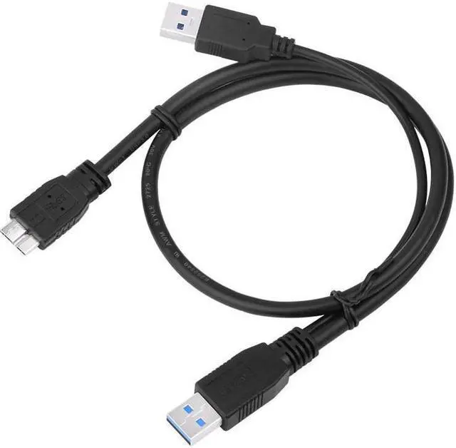 Alt view image 5 of 6 - High Speed USB 3.0 Dual A Male to Micro B Y Extension Cord Cable Move Hard Disk HDD Data Cable For PC Laptop