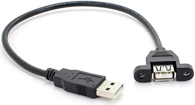 Alt view image 2 of 6 - USB 2.0 Extension Cable Male to Female With Screw Panel Mount Foil+Braided  Shielded 30cm 50cm 1m 2m 3m 5m