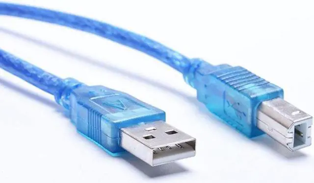 Alt view image 6 of 6 - High Speed Transparent Blue USB 2.0 Printer Cable Type A Male to Type B Male Dual Shielding for 0.3m,0.5m,1m, 1.5m, 3m ,5m