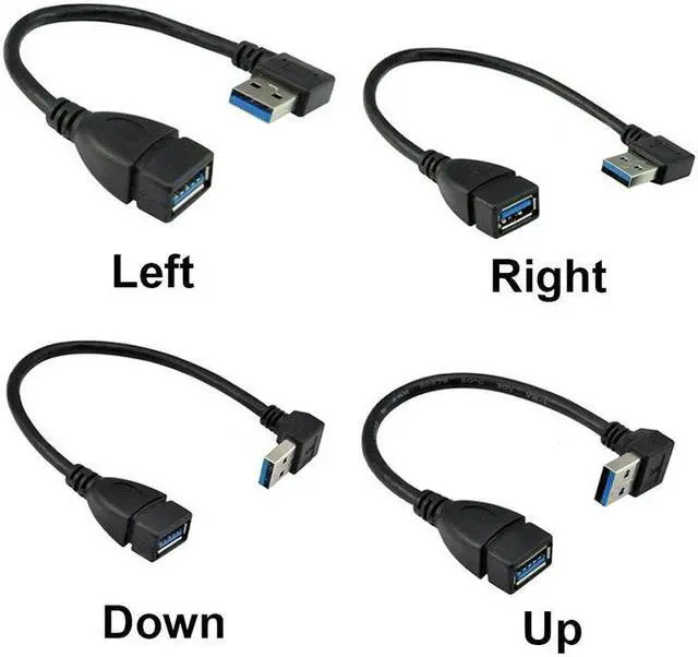 Main image of USB 3.0 Cable Extension Male to Female Cable 90 Angle Up & Down & Right & Left Cord