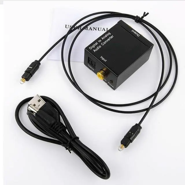 Alt view image 6 of 6 - Digital To Analog Audio Converter Digital Optical Coaxial RCA Toslink Signal to Analog Audio Converter Adapter For DVD TV Theate