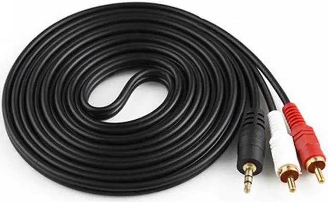 Alt view image 4 of 6 - 3.5 MM Male Jack to AV 2 RCA Male Stereo Music Audio Cable Cord AUX for Mp3 Pod Phone TV Sound Speakers X