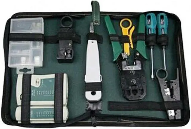 Alt view image 3 of 4 - 9 Pcs Computer Network Maintenance Repair Tool Kit LAN Cable Cable Tester Wire Stripper Screwdriver RJ45 Connector Tools