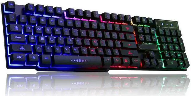 Main image of USB Wired LED 104Keys Backlit Gaming Game Gamer Keyboard for PC Computer Csgo Overwatch Lol with Similar Mechanical Feel