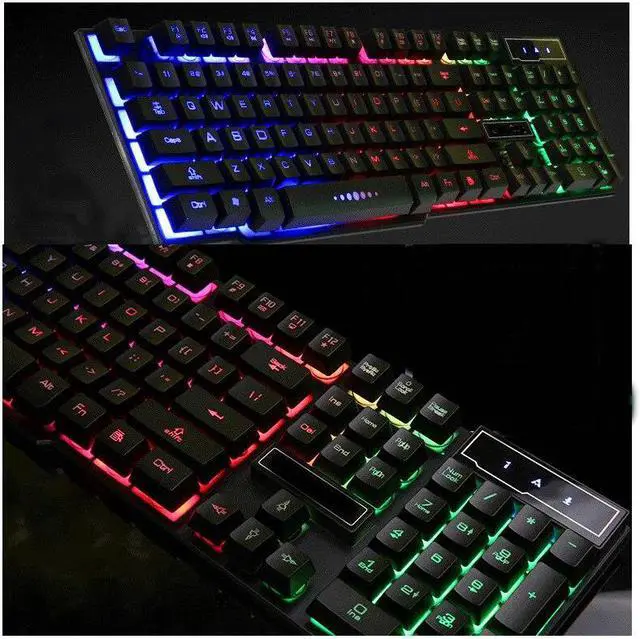 Alt view image 5 of 5 - USB Wired LED 104Keys Backlit Gaming Game Gamer Keyboard for PC Computer Csgo Overwatch Lol with Similar Mechanical Feel