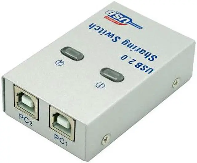 Alt view image 2 of 3 - PC Computer USB 2.0 Auto / Manual Sharing Switch Hub 2 Port Adapter for Printer Scanner Plotter sharing adapter