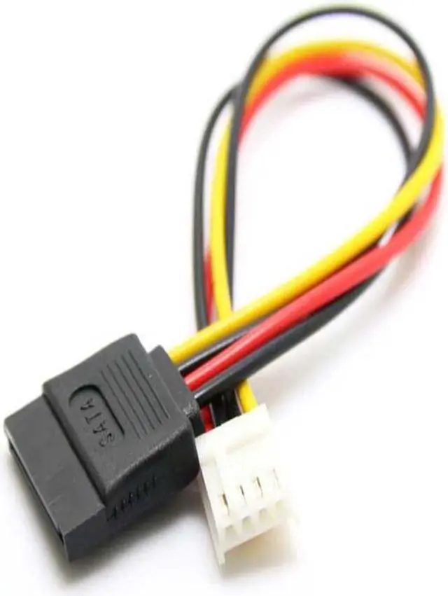 Alt view image 3 of 5 - 4Pin FDD Floppy Female to 15Pin SATA Female Adapter Converter Power Leads Cable Cord 18AWG Wire for ITX PC