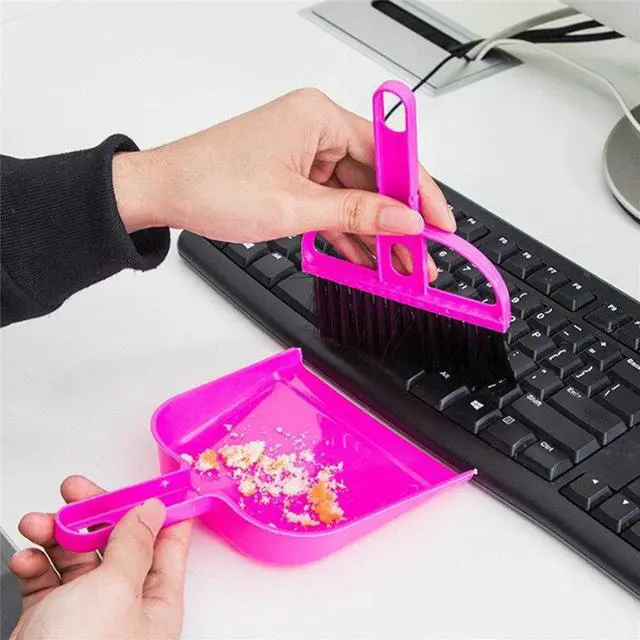 Main image of Mini Brooms Whisk Dust Pan Table Keyboard Notebook Dustpan Brush Set Practical