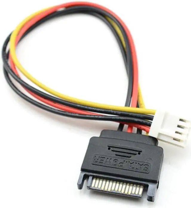 Alt view image 3 of 5 - SATA 15Pin male to 4Pin Female FDD Floppy  Adapter Hard Drive Power Cables Cord