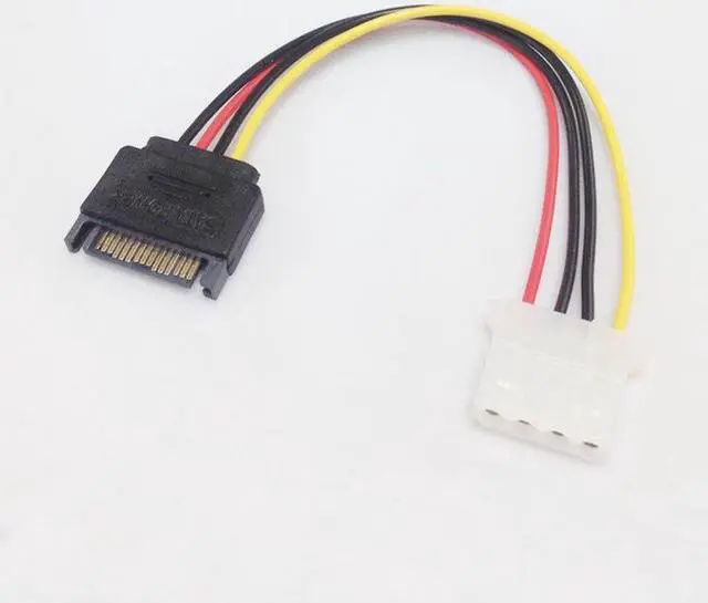Alt view image 4 of 6 - SATA 15pin Male to IDE Big 4pin Hard Disk Drive Power Cord Connector power supply Cable 15cm