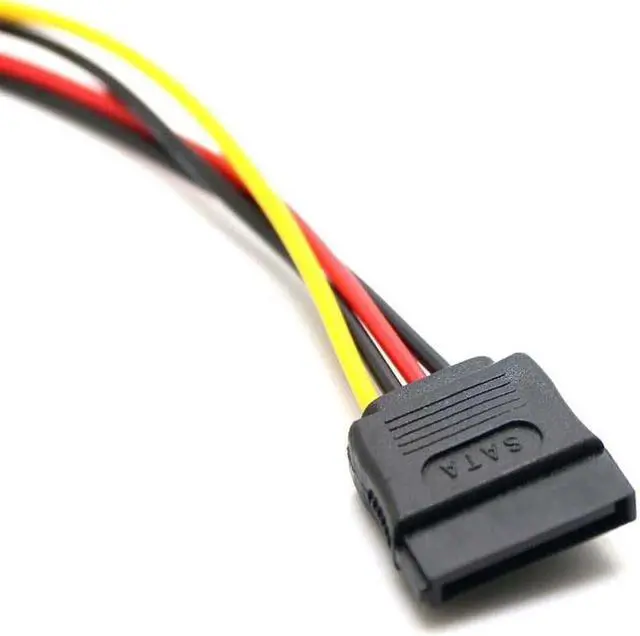 Alt view image 5 of 5 - 4Pin FDD Floppy Female to 15Pin SATA Female Adapter Converter Power Leads Cable Cord 18AWG Wire for ITX PC