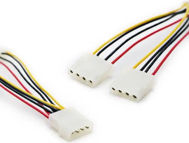 Alt view image 4 of 6 - 4 Pin Molex Male to 2 Ports Molex IDE Female Power Supply Y Splitter Adapter Cable For PC Cooling Fan CD Driver Hard Disk