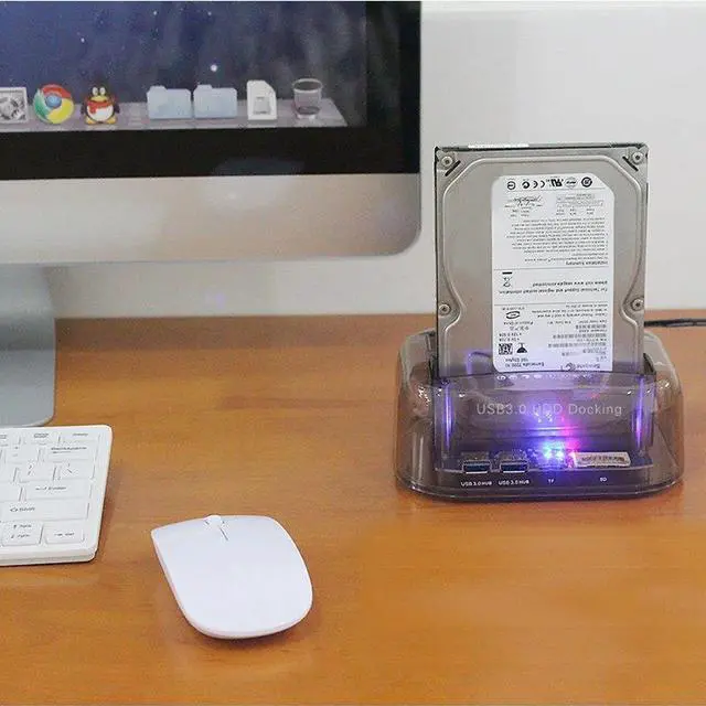 Alt view image 6 of 6 - 3.5 Inch & 2.5 Inch SATA USB 3.0 Plug And Play Multifunction HDD Docking Station Base Support SD/TF Card