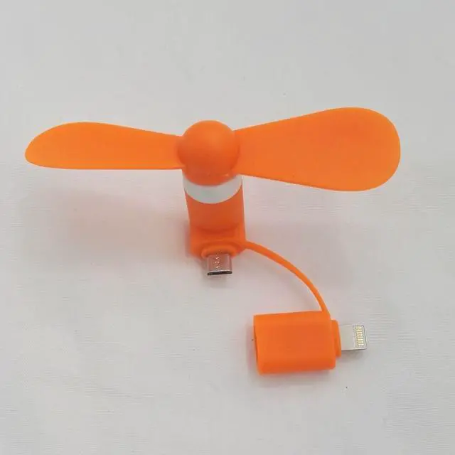 Alt view image 5 of 6 - 2 IN 1 Travel Portable CellPhone Mini Fan Cooling Cooler For Micro USB For iPhone 5 5S SE 6 6S Plus 8 Pin Android Phones S6 S7