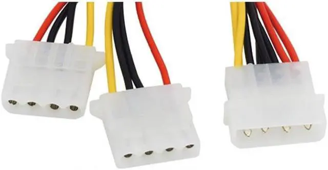 Alt view image 6 of 6 - 4 Pin Molex Male to 2 Ports Molex IDE Female Power Supply Y Splitter Adapter Cable For PC Cooling Fan CD Driver Hard Disk
