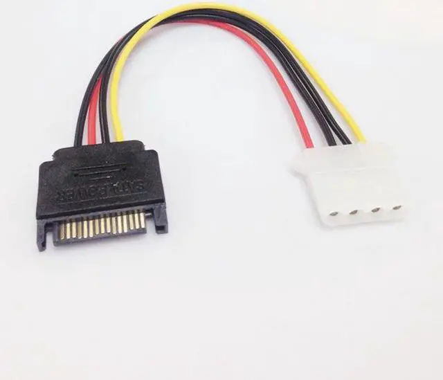 Alt view image 5 of 6 - SATA 15pin Male to IDE Big 4pin Hard Disk Drive Power Cord Connector power supply Cable 15cm