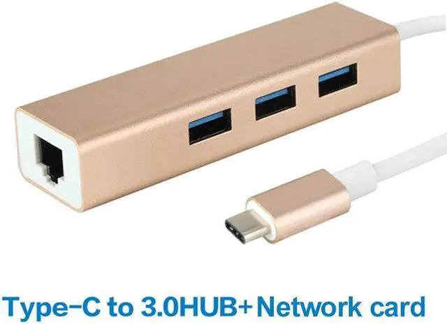 Main image of 3 Ports USB 3.0 Hub USB 3.1 Type-C Male To 10/100/1000Mbps Gigabit Ethernet LAN Network Card RJ45 Adapter For Macbook