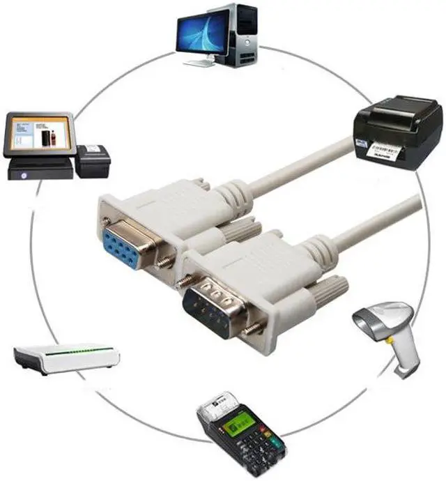 Alt view image 5 of 5 - DB9 Serial Cable 9 Pin RS232 Serial Cable Male to Female PC Converter Extension Cable 9Pin Adapter Cable 1.5m/3m