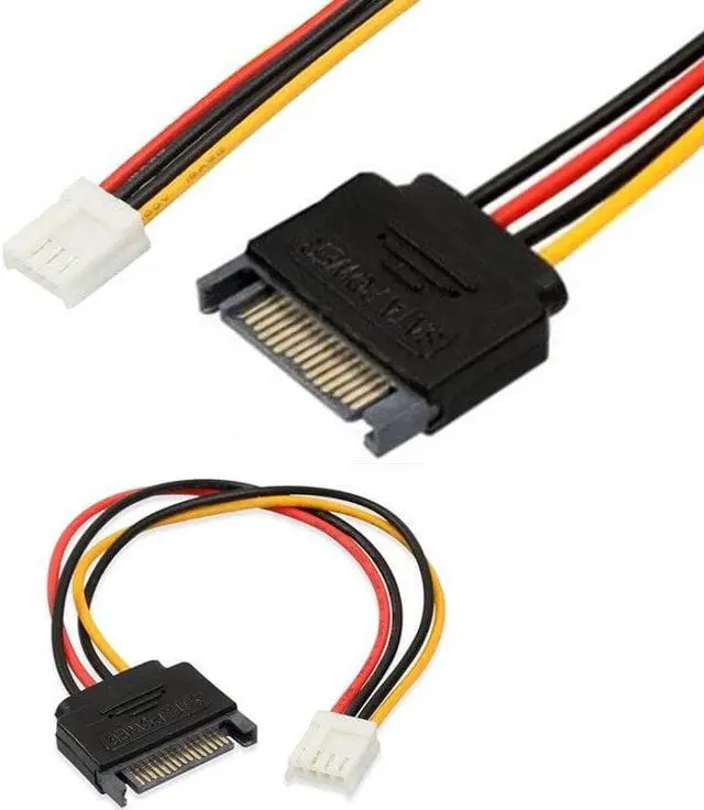 Alt view image 2 of 5 - SATA 15Pin male to 4Pin Female FDD Floppy  Adapter Hard Drive Power Cables Cord