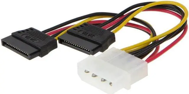 Alt view image 2 of 6 - Molex To SATA Power Y Splitter Dual Hard Drive Cable Adapterr 2 Way 4 Pin IDE Molex To 2x 15 Pin Power Adapter Cable