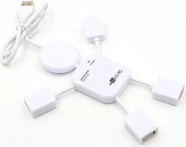 Main image of 4 Port USB 2.0 High Speed Hub for PC Laptop Doll Man Design White