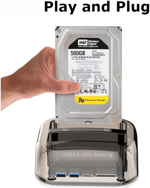 Alt view image 2 of 6 - 3.5 Inch & 2.5 Inch SATA USB 3.0 Plug And Play Multifunction HDD Docking Station Base Support SD/TF Card